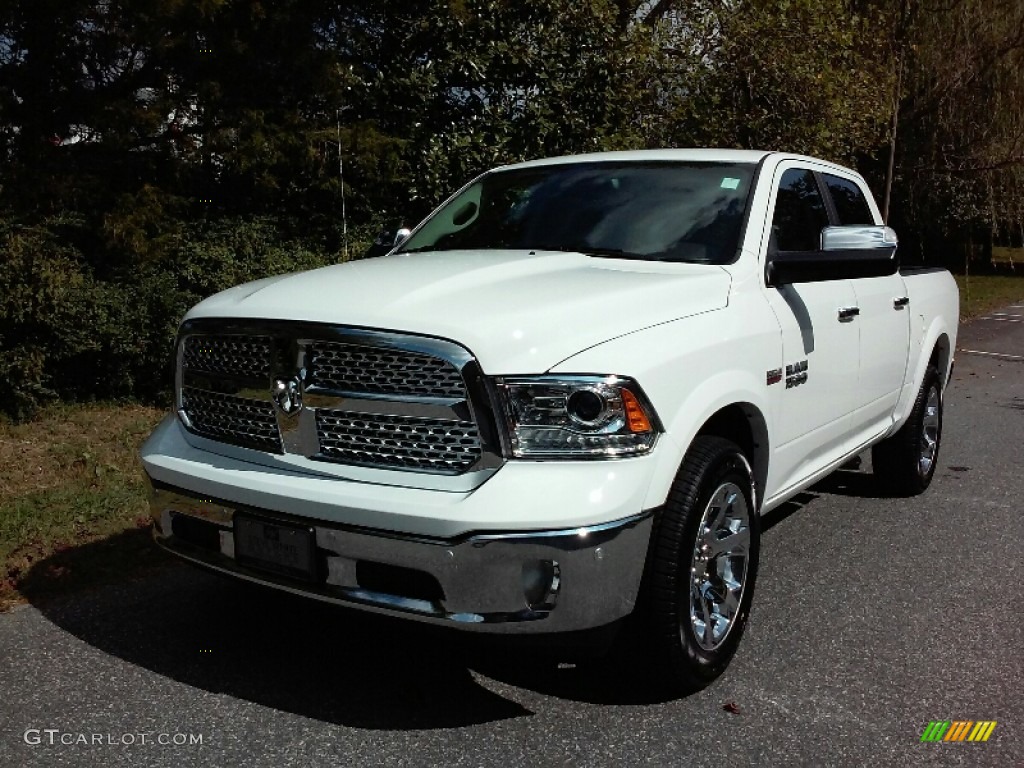 2017 1500 Laramie Crew Cab 4x4 - Bright White / Canyon Brown/Light Frost Beige photo #2