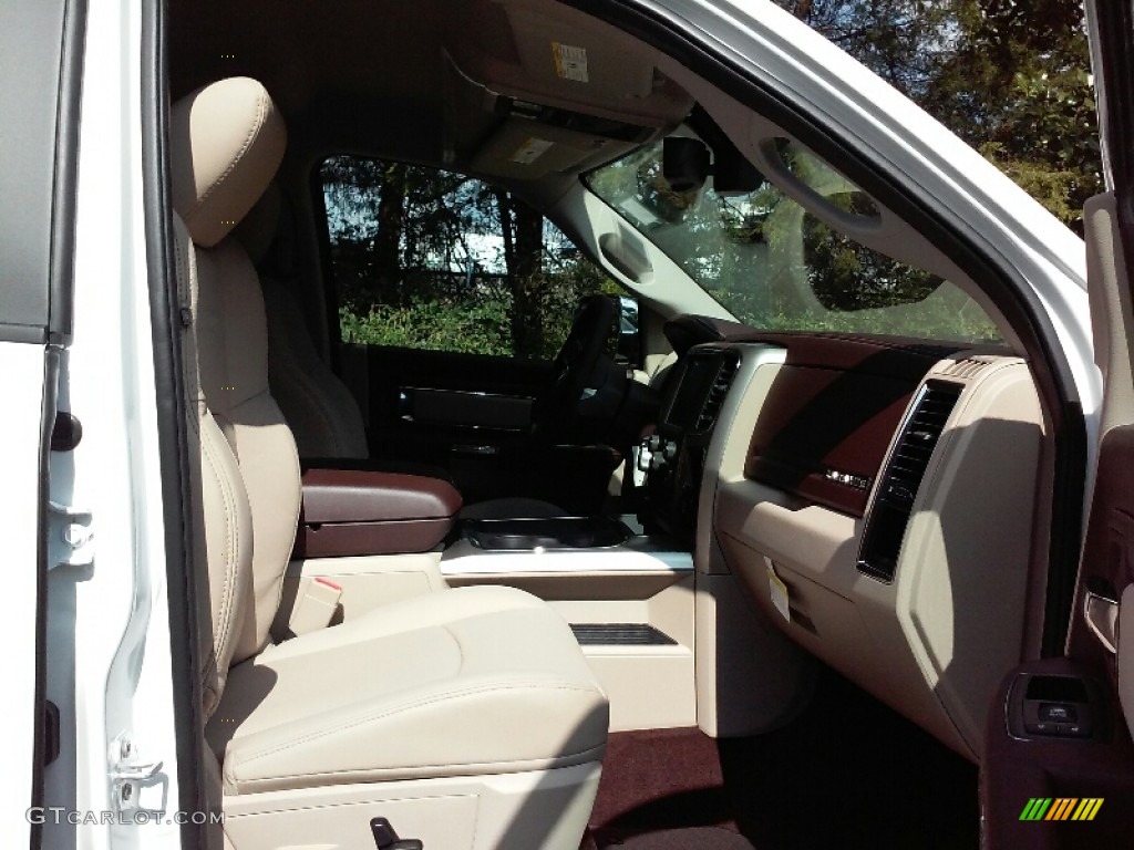 2017 1500 Laramie Crew Cab 4x4 - Bright White / Canyon Brown/Light Frost Beige photo #13