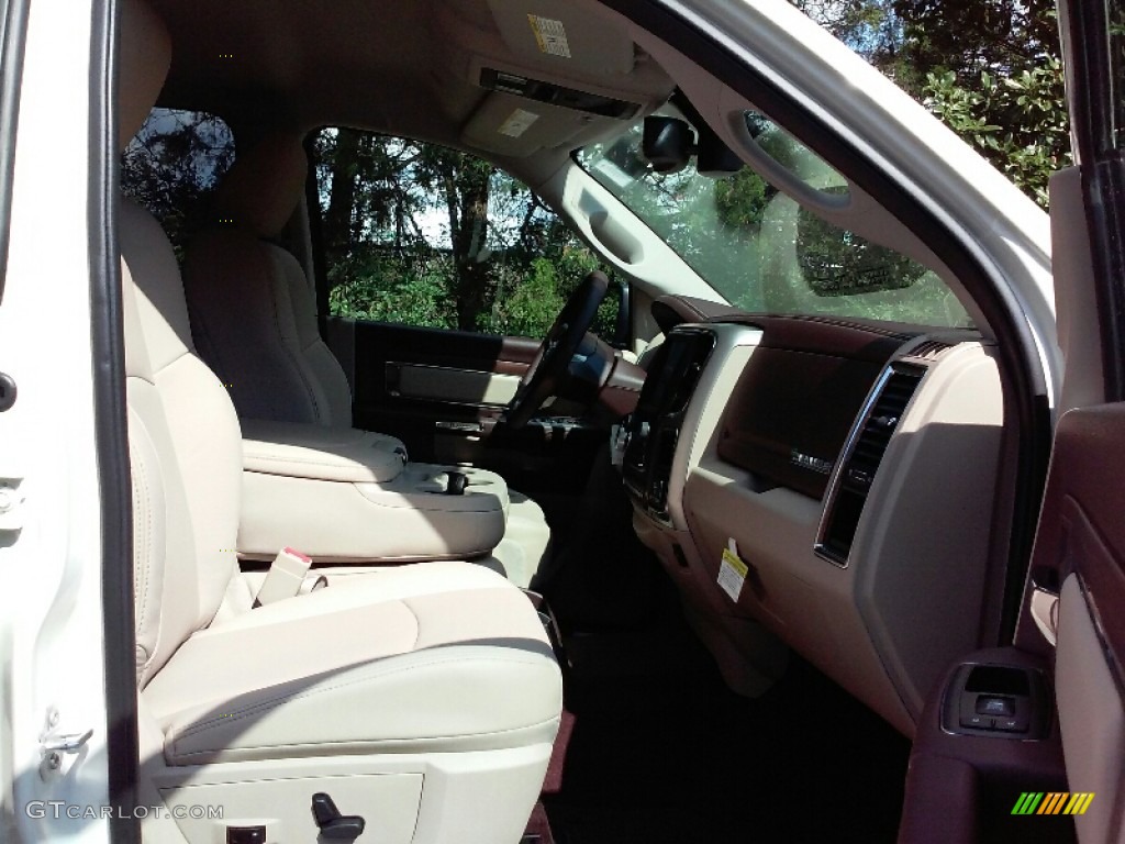 2017 1500 Laramie Crew Cab 4x4 - Pearl White / Canyon Brown/Light Frost Beige photo #13