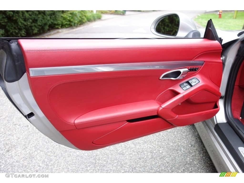 2013 Porsche Boxster S Carrera Red Natural Leather Door Panel Photo #116152790