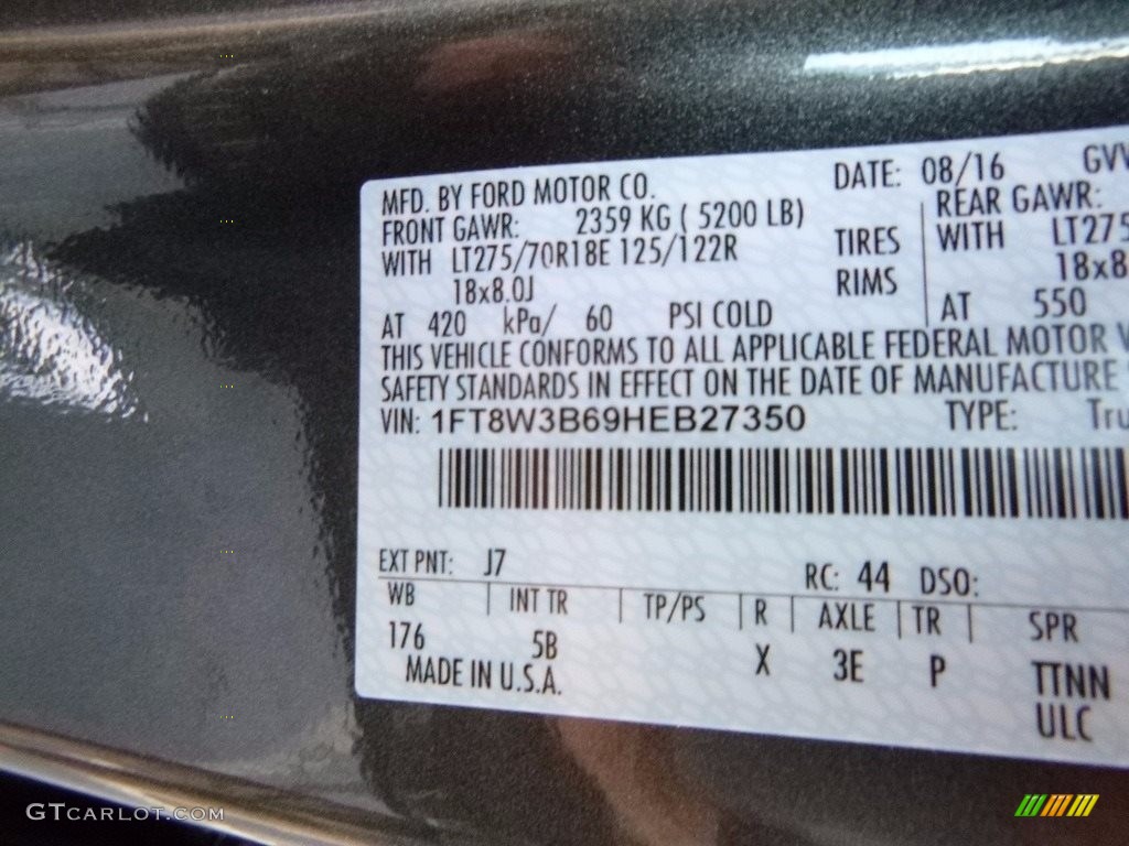 2017 Ford F350 Super Duty Platinum Crew Cab 4x4 Color Code Photos