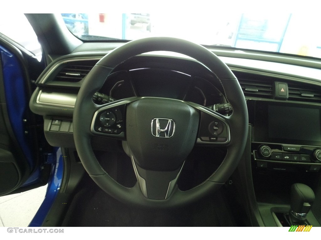 2017 Honda Civic EX-L Navi Hatchback Black Steering Wheel Photo #116161118