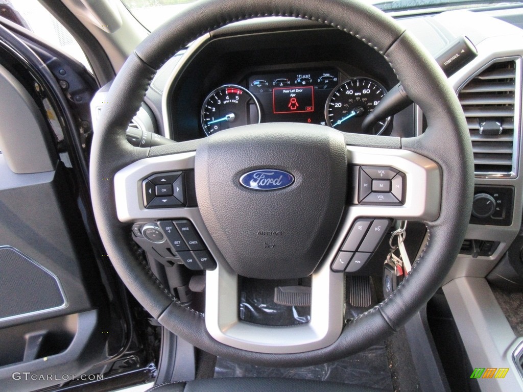 2017 Ford F350 Super Duty Lariat Crew Cab 4x4 Black Steering Wheel Photo #116173088