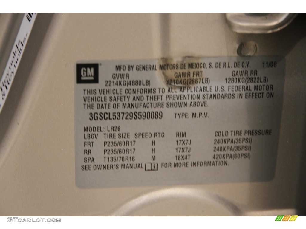 2009 VUE XR V6 - Gold Mist / Tan photo #19