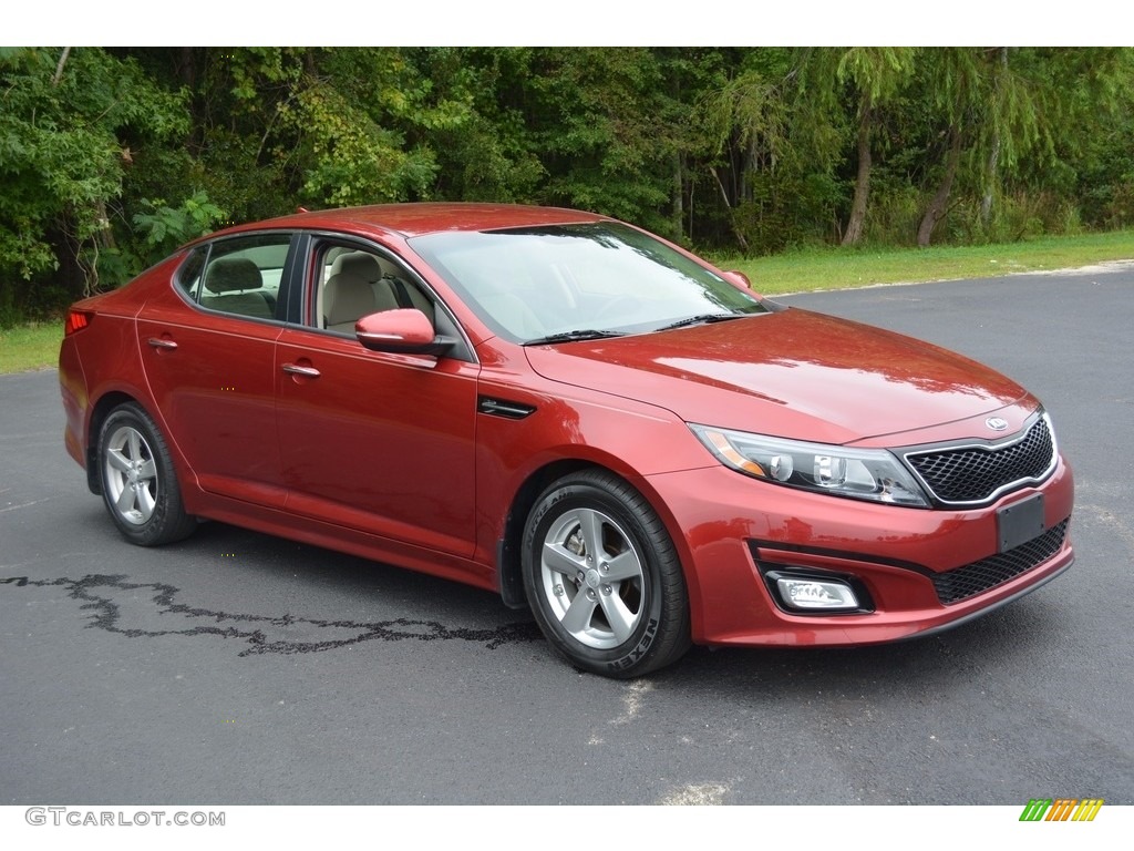 2014 Optima LX - Remington Red / Beige photo #1