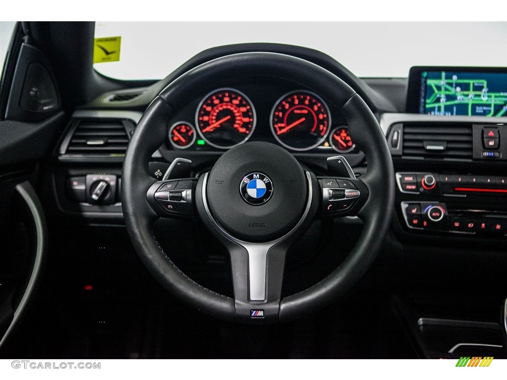 2016 BMW 4 Series 435i xDrive Gran Coupe Black Steering Wheel Photo #116189711