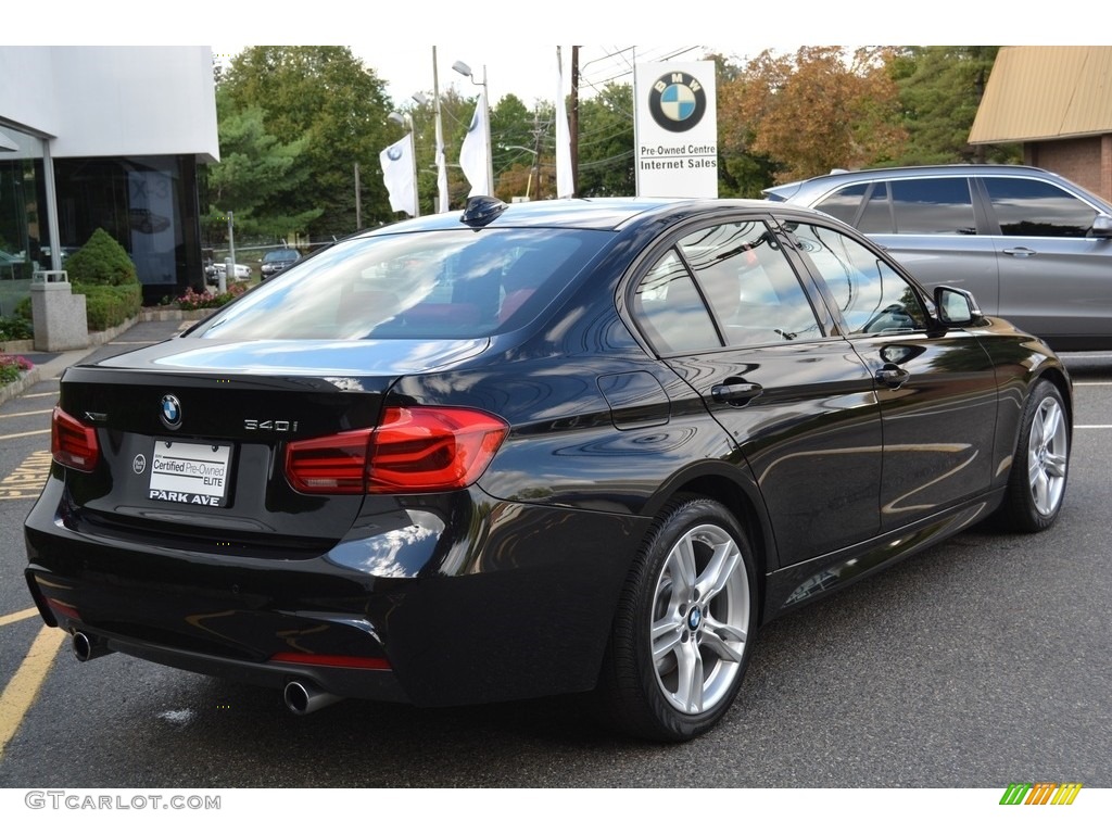 2016 3 Series 340i xDrive Sedan - Jet Black / Coral Red photo #3