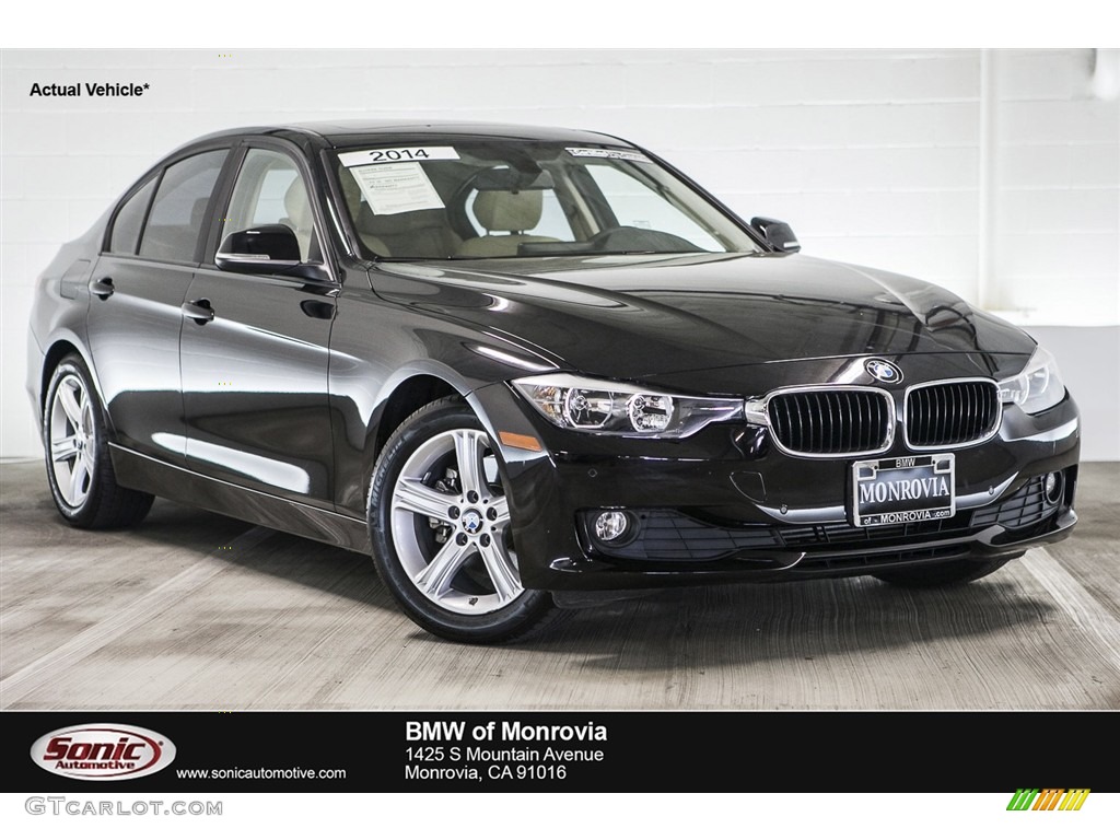 2014 3 Series 320i Sedan - Black Sapphire Metallic / Venetian Beige photo #1