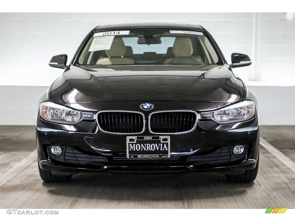 2014 3 Series 320i Sedan - Black Sapphire Metallic / Venetian Beige photo #2