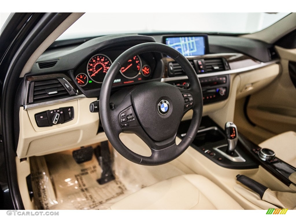 2014 3 Series 320i Sedan - Black Sapphire Metallic / Venetian Beige photo #19