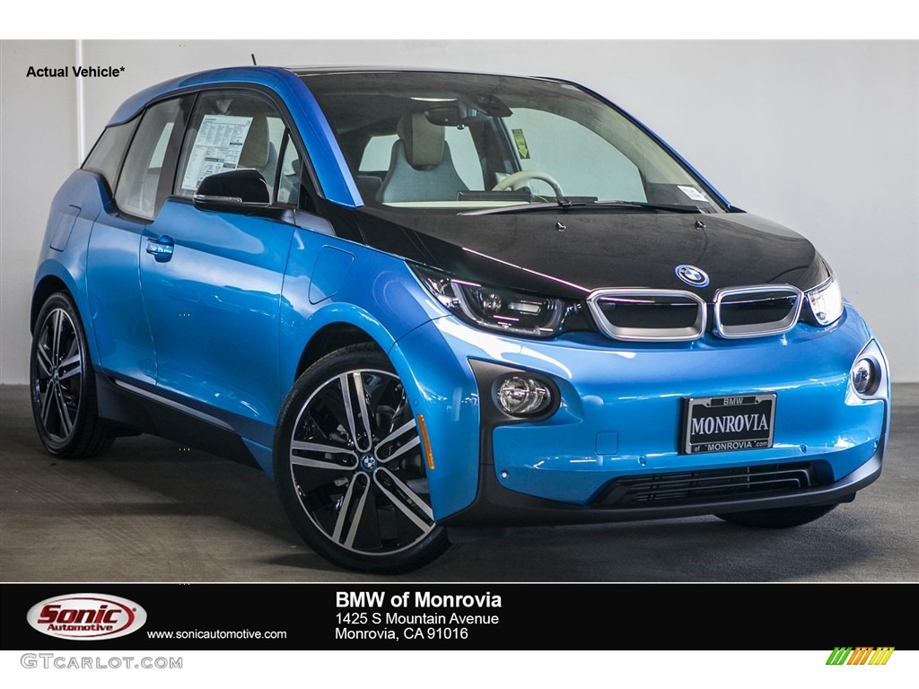 2017 i3 with Range Extender - Protonic Blue Metallic / Giga Cassia Natural Leather/Carum Spice Grey Wool Cloth photo #1