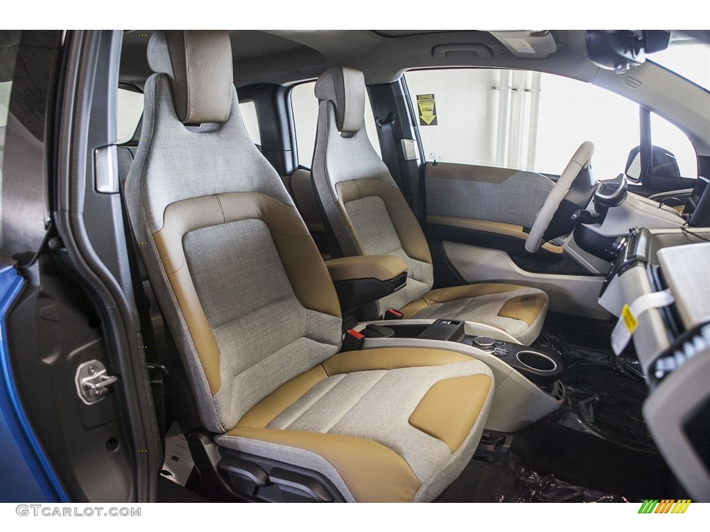 Giga Cassia Natural Leather/Carum Spice Grey Wool Cloth Interior 2017 BMW i3 with Range Extender Photo #116192243