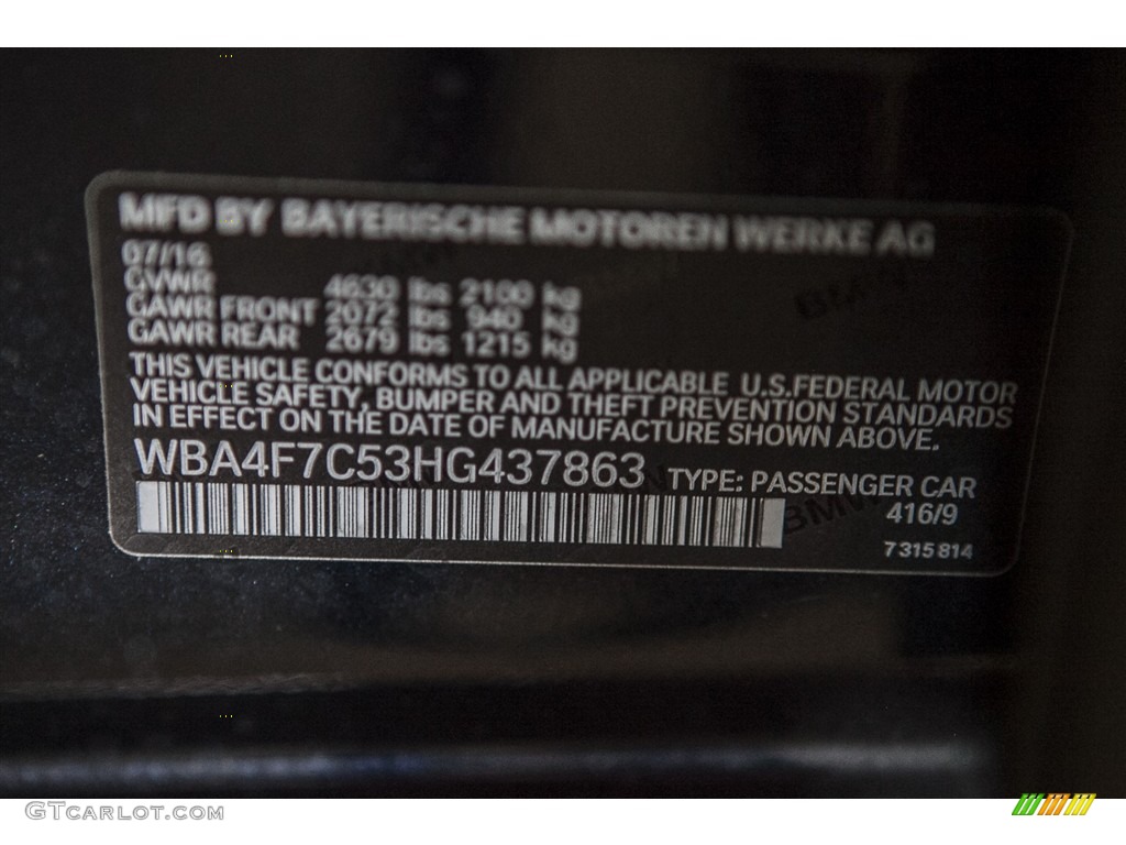 2017 4 Series Color Code 416 for Carbon Black Metallic Photo #116192654