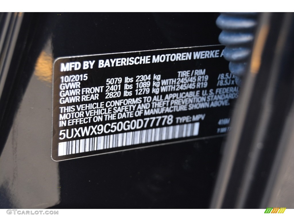 2016 X3 xDrive28i - Carbon Black Metallic / Black photo #34