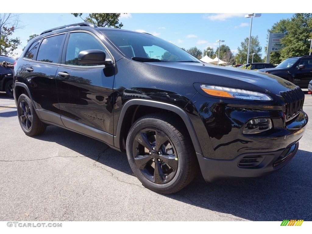 Diamond Black Crystal Pearl 2017 Jeep Cherokee Sport Altitude Exterior Photo #116196046