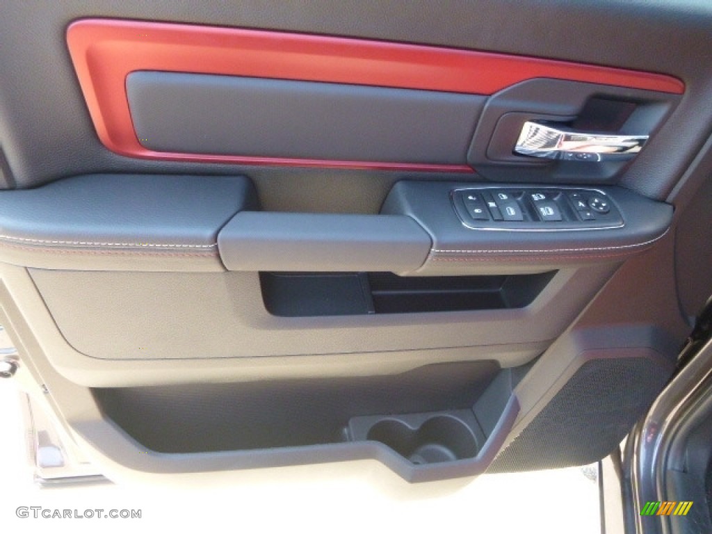 2017 Ram 1500 Rebel Crew Cab 4x4 Rebel Theme Red/Black Door Panel Photo #116196681