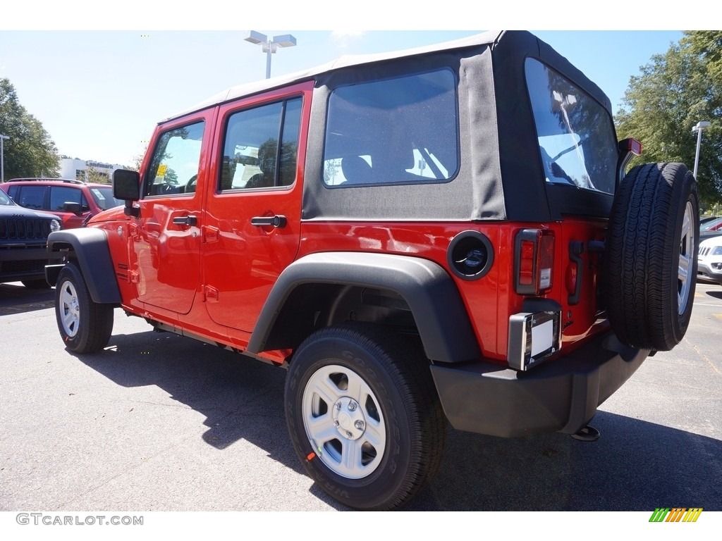 2017 Wrangler Unlimited Sport 4x4 - Firecracker Red / Black photo #2