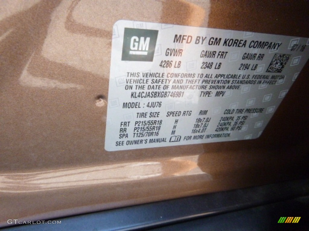 2016 Encore  - River Rock Metallic / Ebony photo #15