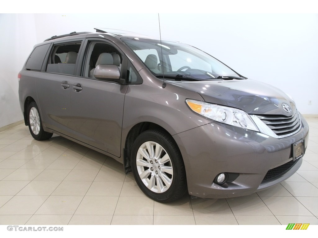 2012 Sienna XLE AWD - Predawn Gray Mica / Light Gray photo #1