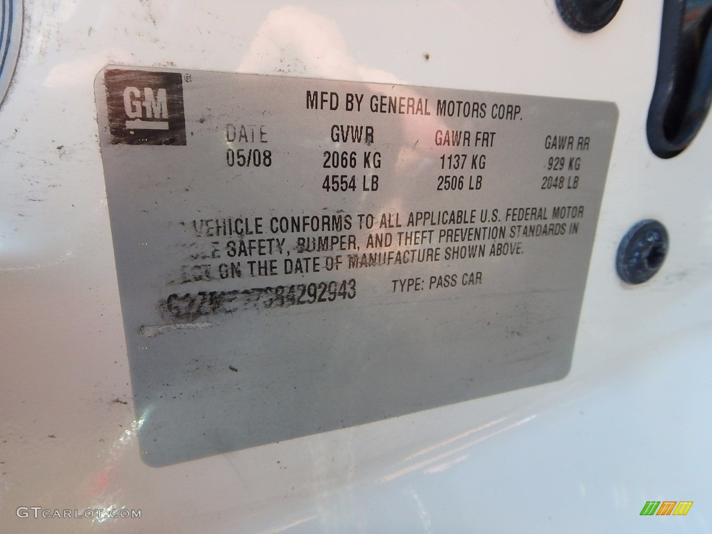 2008 G6 GXP Sedan - Ivory White / Ebony Black photo #14