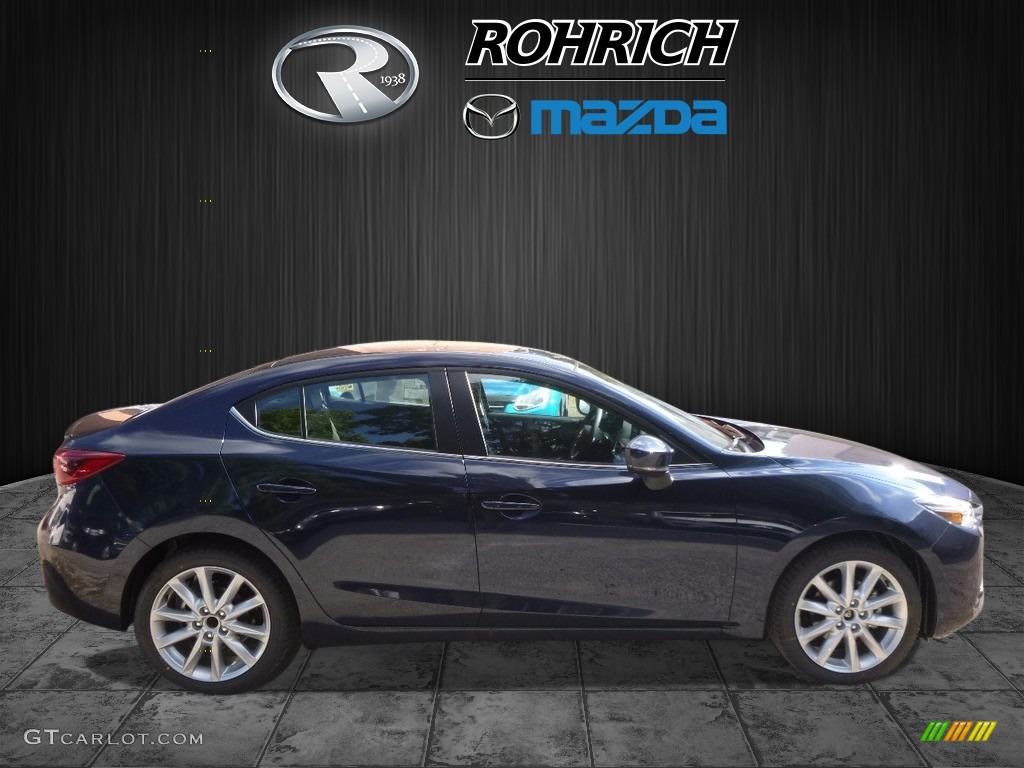 2017 MAZDA3 Grand Touring 4 Door - Deep Crystal Blue Mica / Black photo #2