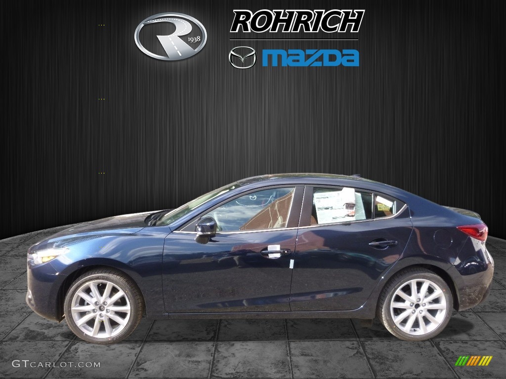 2017 MAZDA3 Grand Touring 4 Door - Deep Crystal Blue Mica / Black photo #3
