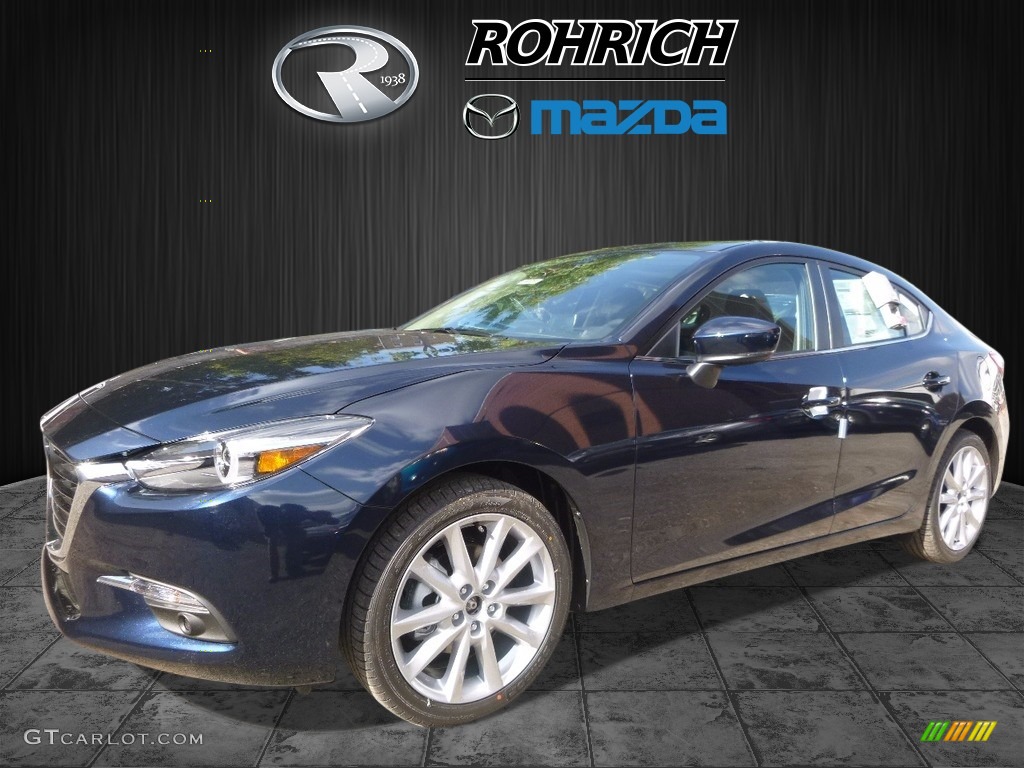 2017 MAZDA3 Grand Touring 4 Door - Deep Crystal Blue Mica / Black photo #4