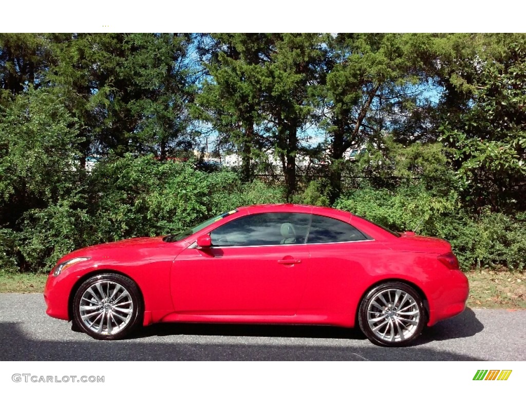 2012 G 37 S Sport Convertible - Vibrant Red / Wheat photo #1