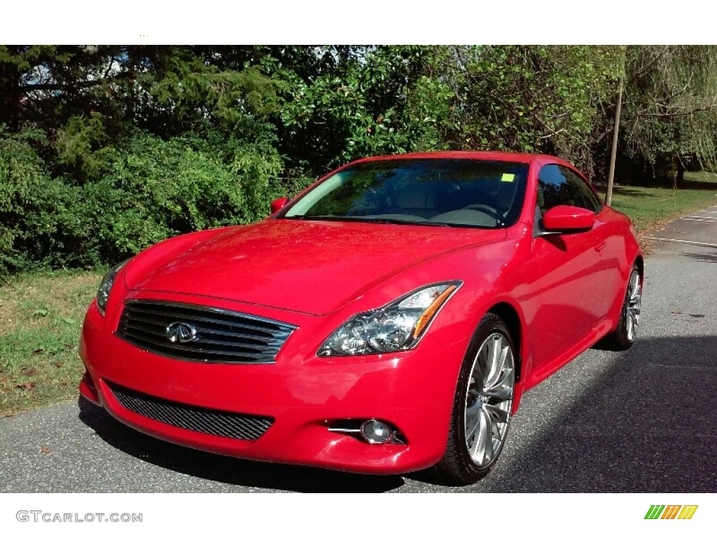2012 G 37 S Sport Convertible - Vibrant Red / Wheat photo #2