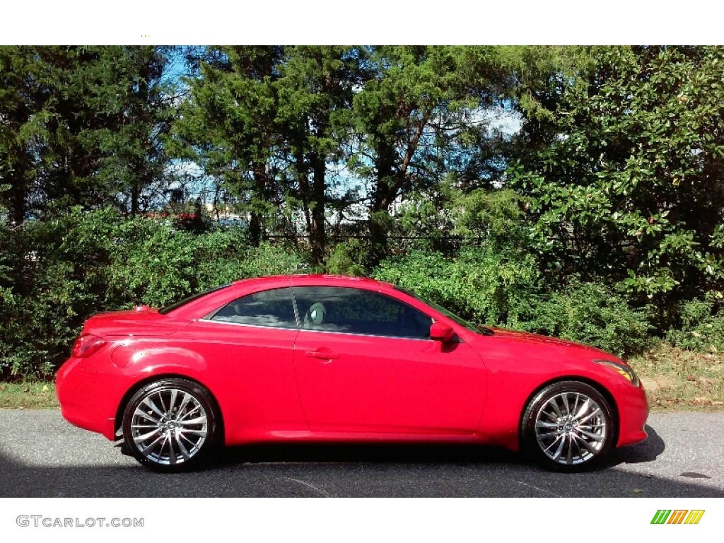 2012 G 37 S Sport Convertible - Vibrant Red / Wheat photo #5