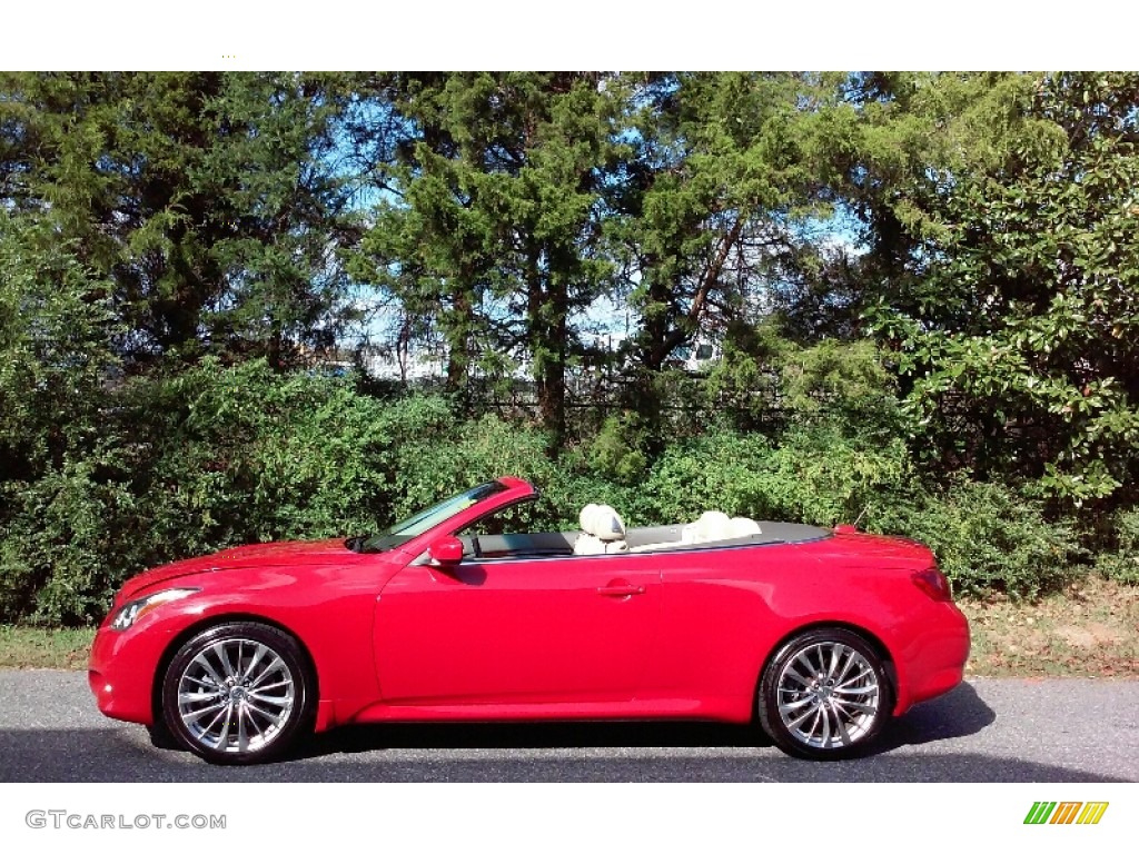 2012 G 37 S Sport Convertible - Vibrant Red / Wheat photo #14