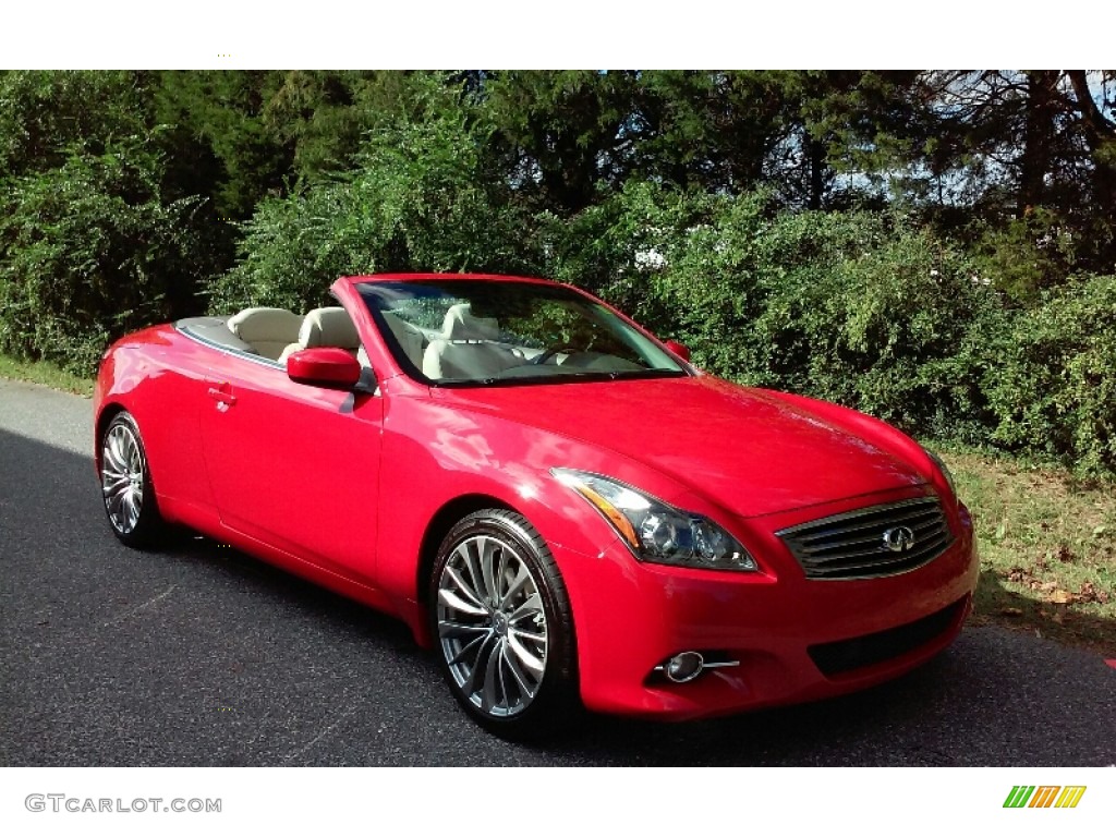 2012 G 37 S Sport Convertible - Vibrant Red / Wheat photo #16