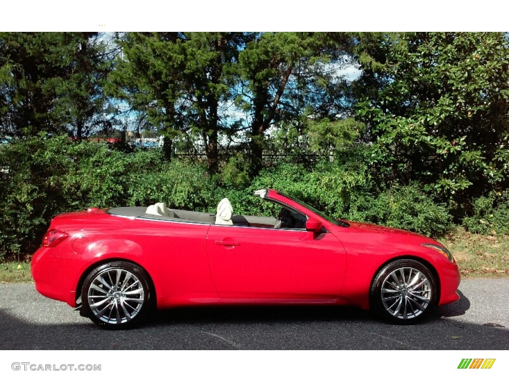 2012 G 37 S Sport Convertible - Vibrant Red / Wheat photo #17