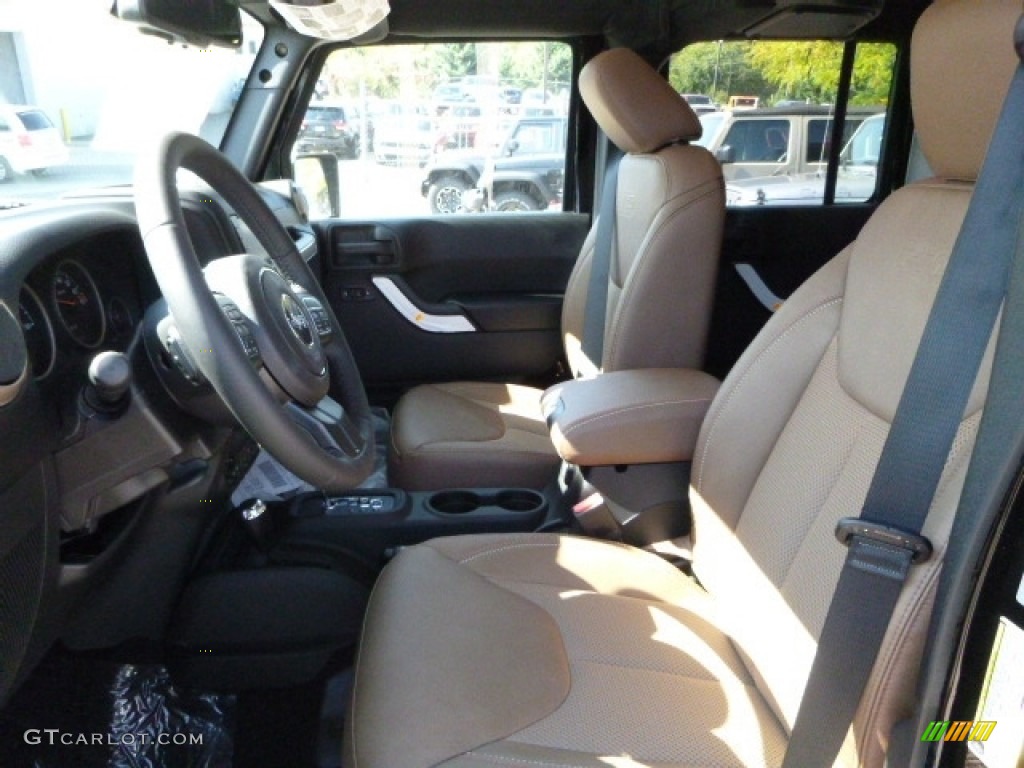 Black/Dark Saddle Interior 2017 Jeep Wrangler Unlimited Sahara 4x4 Photo #116214453