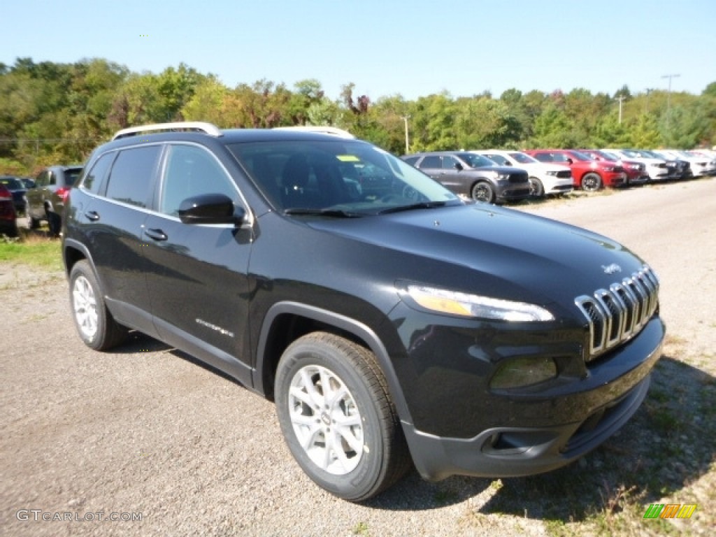 Diamond Black Crystal Pearl 2017 Jeep Cherokee Latitude 4x4 Exterior Photo #116214789