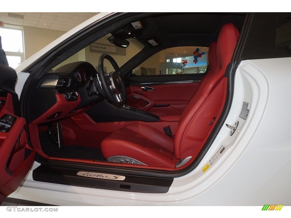 Black/Lava Orange Interior 2016 Porsche 911 Turbo S Coupe Photo #116217510