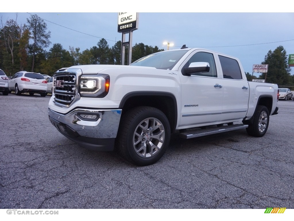 2017 Sierra 1500 SLT Crew Cab 4WD - Summit White / Cocoa/­Dune photo #3