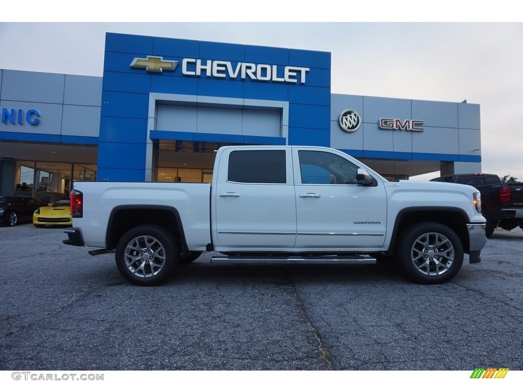 2017 Sierra 1500 SLT Crew Cab 4WD - Summit White / Cocoa/­Dune photo #8