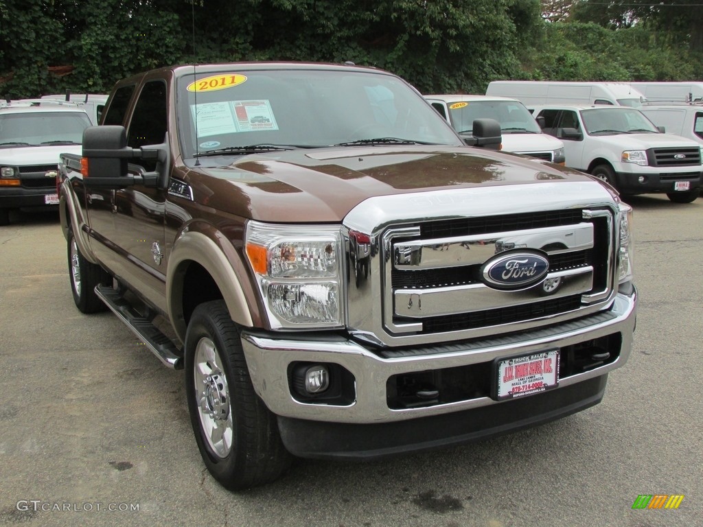 2011 F250 Super Duty Lariat Crew Cab 4x4 - Golden Bronze Metallic / Black Two Tone Leather photo #3