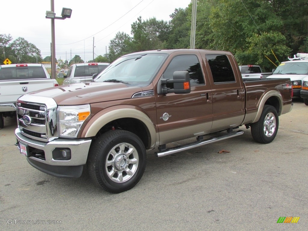 2011 F250 Super Duty Lariat Crew Cab 4x4 - Golden Bronze Metallic / Black Two Tone Leather photo #12
