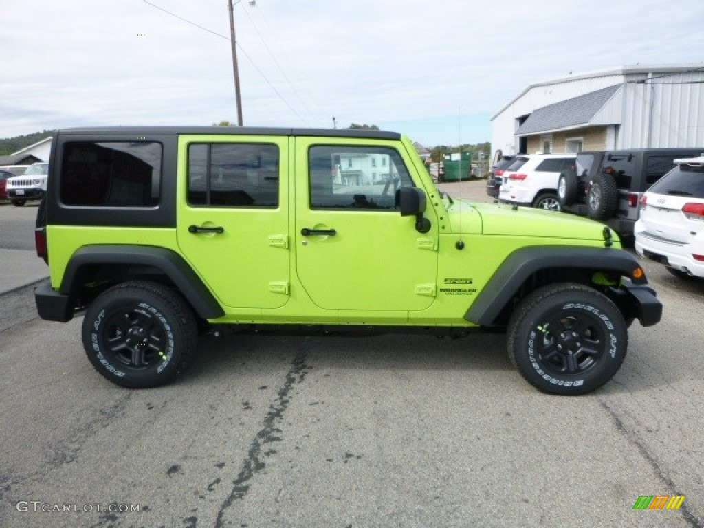 2017 Wrangler Unlimited Sport 4x4 - Hypergreen / Black photo #8