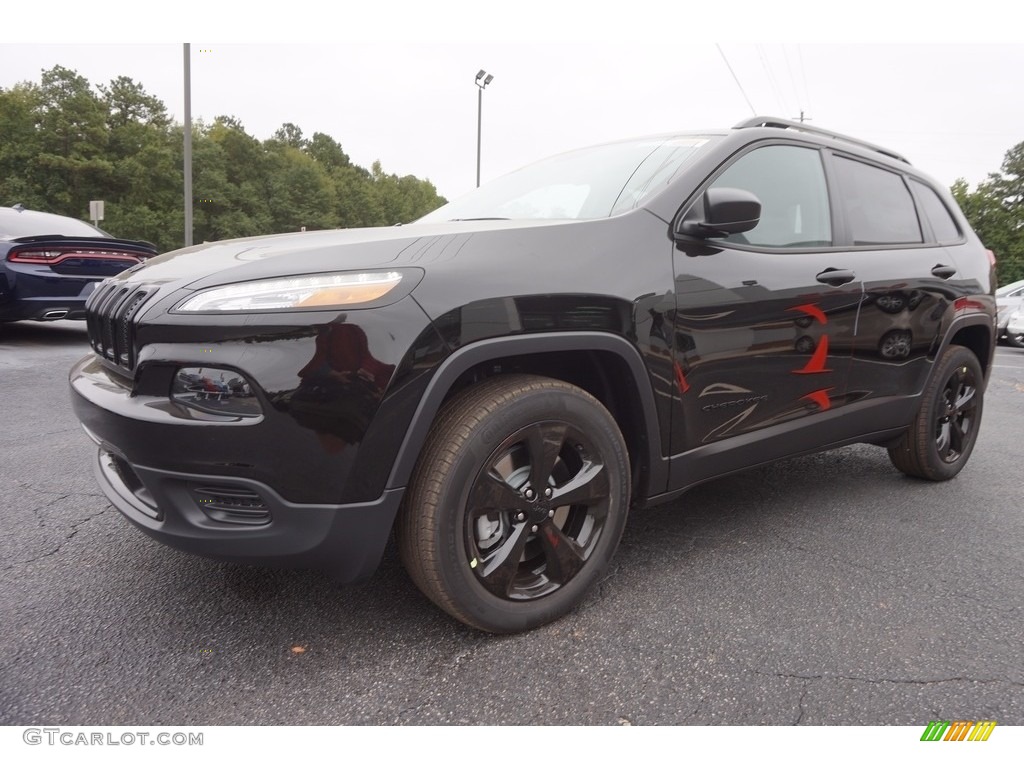 Diamond Black Crystal Pearl 2017 Jeep Cherokee Sport Altitude Exterior Photo #116231954