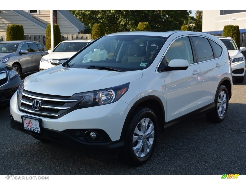 2014 CR-V EX AWD - White Diamond Pearl / Beige photo #6