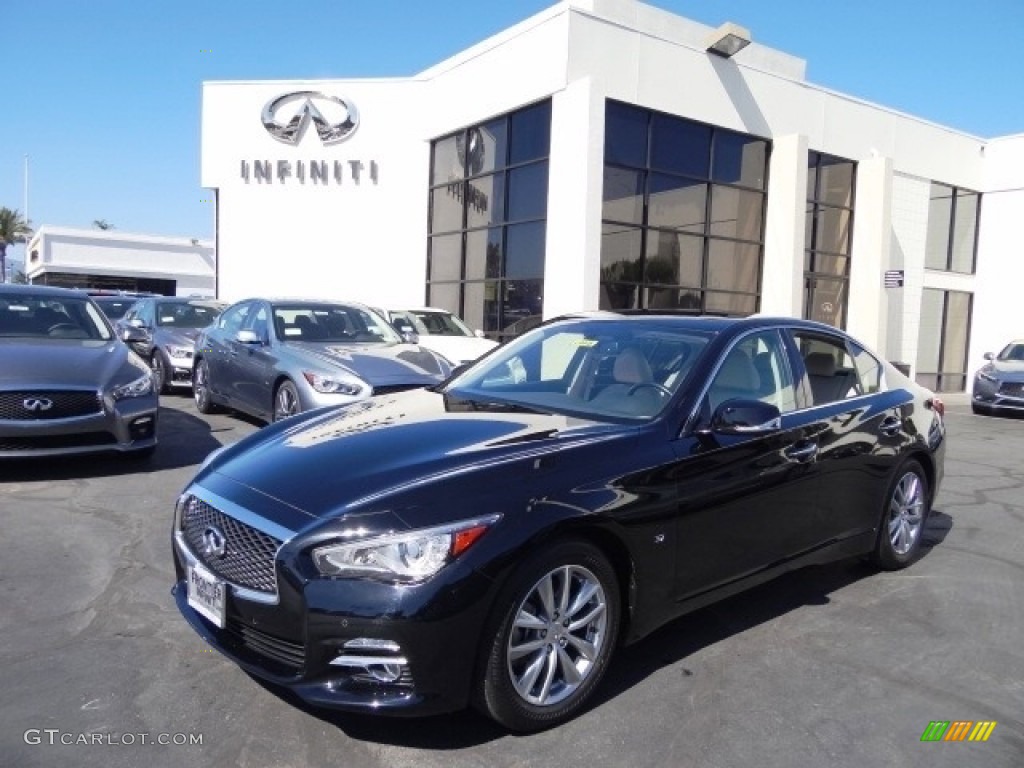 2014 Q 50 3.7 Premium - Black Obsidian / Stone photo #1