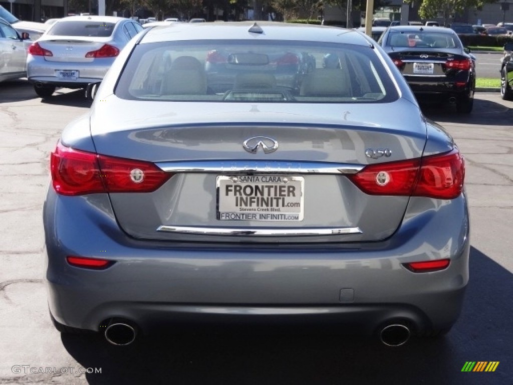 2014 Q 50 Hybrid Premium - Hagane Blue / Wheat photo #6