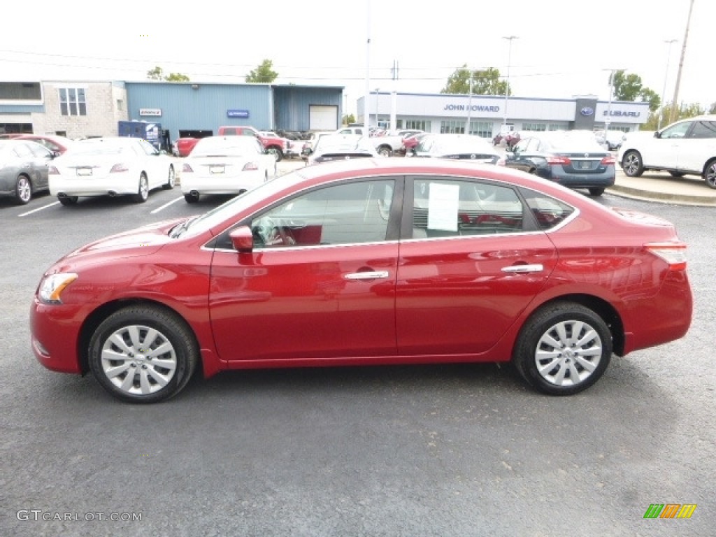 2014 Sentra S - Red Brick / Charcoal photo #11