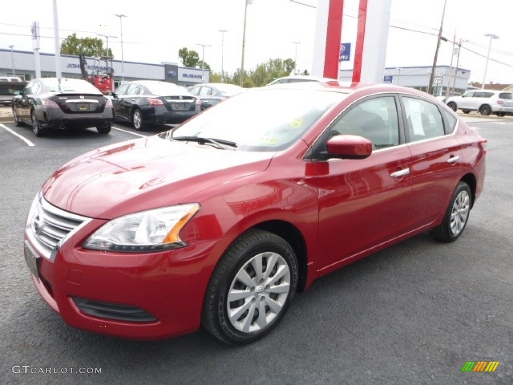 2014 Sentra S - Red Brick / Charcoal photo #12