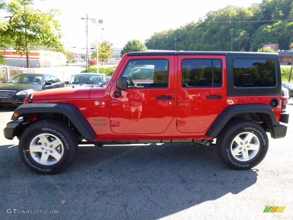 2017 Wrangler Unlimited Sport 4x4 - Firecracker Red / Black photo #2