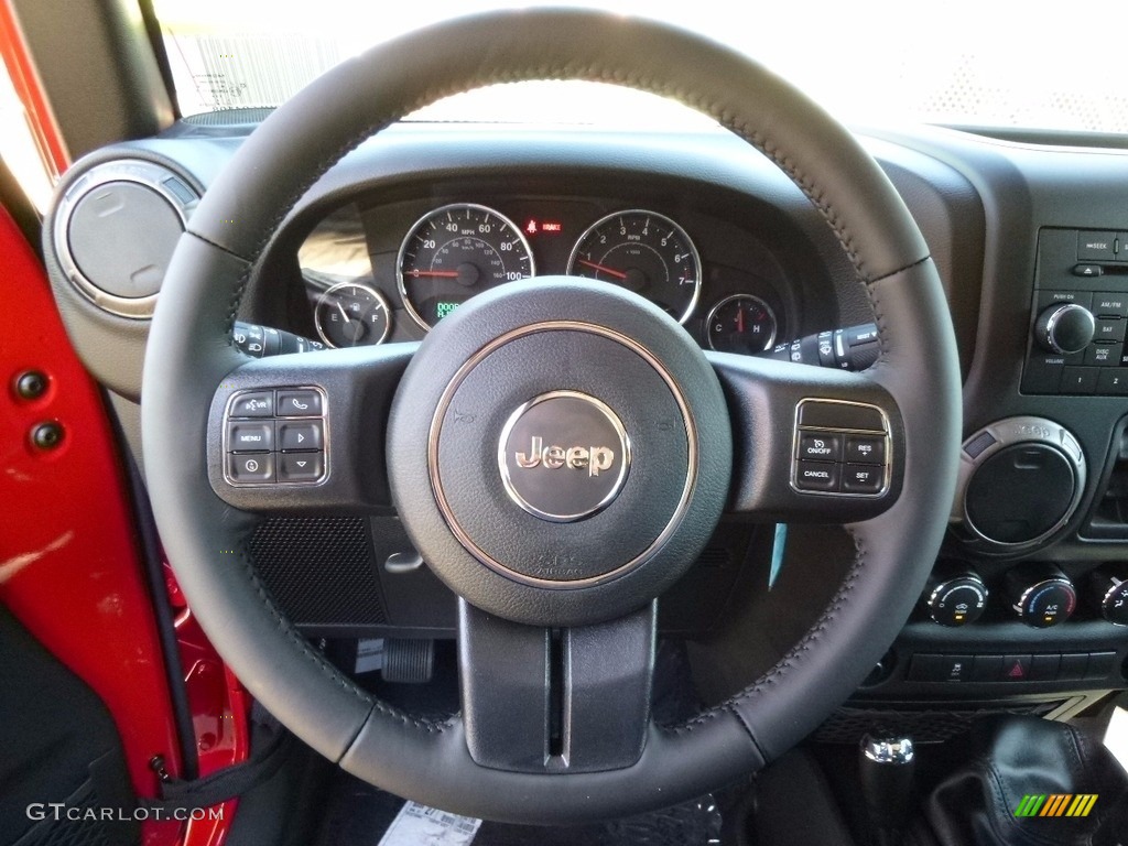 2017 Jeep Wrangler Unlimited Sport 4x4 Black Steering Wheel Photo #116238602