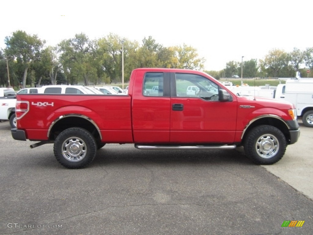 2011 F150 XL SuperCab 4x4 - Vermillion Red / Steel Gray photo #6